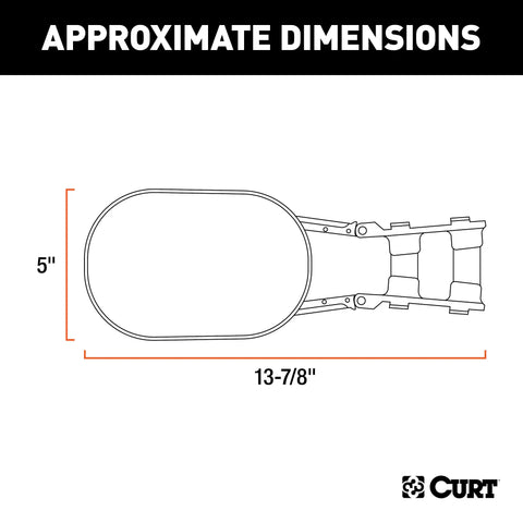 CURT 20002 - 5 x 7-1/2-Inch Universal Strap-On Adjustable Extendable Towing Mirror