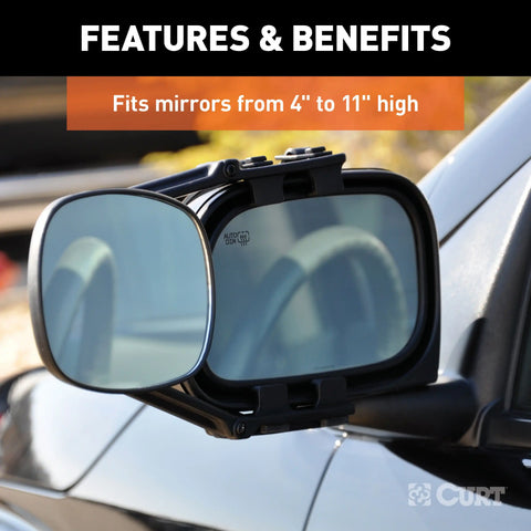 CURT 20002 - 5 x 7-1/2-Inch Universal Strap-On Adjustable Extendable Towing Mirror