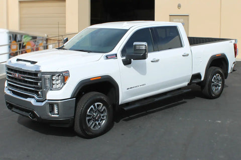 Raptor Series 2001-0052BT - 5 In Oval Style Slide Track Running Boards Black Textured Aluminum 19-24 Chevy Silverado/GMC Sierra 1500 20-24 Silverado/Sierra 2500/3500 HD Crew Cab