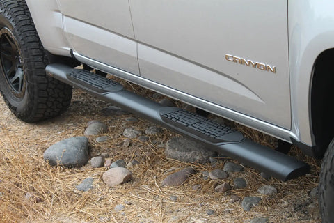 Raptor Series 2001-0342BT - 5 In Oval Style Slide Track Running Boards Black Textured Aluminum 15-24 Chevy Colorado/GMC Canyon Crew Cab