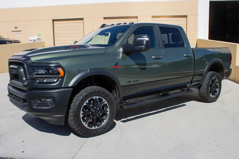 Raptor Series 2002-0062BT - 5 In Oval Style Slide Track Running Boards Black Textured Aluminum 09-18 Dodge Ram 1500 19-23 Classic 10-24 2500/3500 Crew Cab
