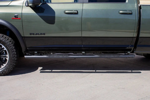 Raptor Series 2002-0062BT - 5 In Oval Style Slide Track Running Boards Black Textured Aluminum 09-18 Dodge Ram 1500 19-23 Classic 10-24 2500/3500 Crew Cab