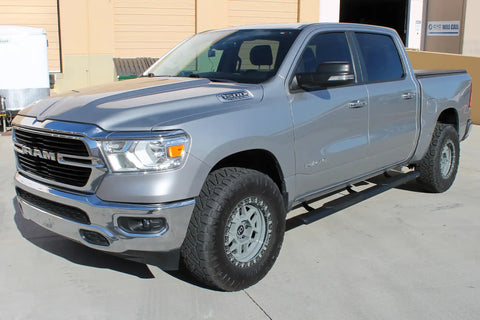 Raptor Series 2002-0501BT - 5 In Oval Style Slide Track Running Boards Black Textured Aluminum 19-24 Dodge Ram 1500 New Body Quad/Extended Cab