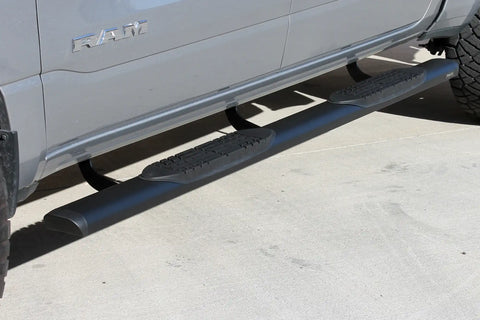 Raptor Series 2002-0602BT - 5 In Oval Style Slide Track Running Boards Black Textured Aluminum 19-24 Dodge Ram 1500 New Body Crew Cab