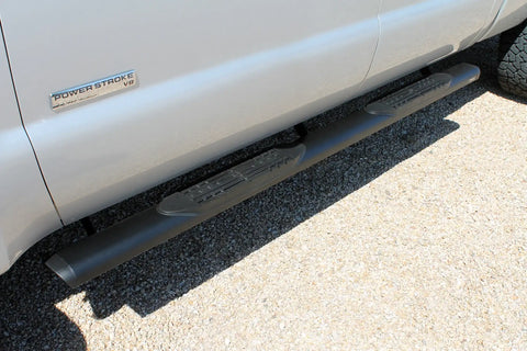 Raptor Series 2003-0344BT - 5 In Oval Style Slide Track Running Boards Black Textured Aluminum 99-16 Ford F-250/F-350 Super Duty Crew Cab