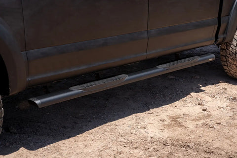 Raptor Series 2003-0366BT - 5 In Oval Style Slide Track Running Boards Black Textured Aluminum 15-23 Ford F-150 22-23 Lightning 17-23 F-250/F-350 Super Duty Crew Cab