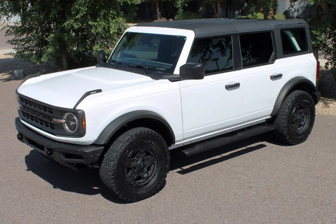 Raptor Series 2003-0388BT - 5 In Oval Style Slide Track Running Boards Black Textured Aluminum 21-24 Ford Bronco 4-Door