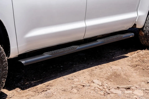 Raptor Series 2004-0143BT - 5 In Oval Style Slide Track Running Boards Black Textured Aluminum 07-21 Toyota Tundra CrewMax Cab