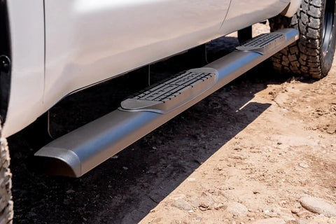 Raptor Series 2004-0143BT - 5 In Oval Style Slide Track Running Boards Black Textured Aluminum 07-21 Toyota Tundra CrewMax Cab