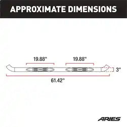 ARIES 201000 - 3 Round Black Steel Side Bars, Select Jeep Cherokee