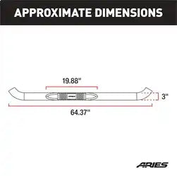 ARIES 202001-2 - 3 Round Polished Stainless Side Bars, Select Toyota Tacoma
