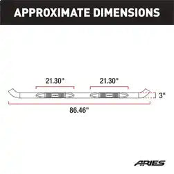 ARIES 202012-2 - 3 Round Polished Stainless Side Bars, Select Toyota Tundra