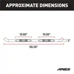 ARIES 202022 - 3 Round Black Steel Side Bars, Select Toyota 4Runner