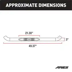ARIES 203007-2 - 3 Round Polished Stainless Side Bars, Select Ford F-150