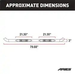 ARIES 203009 - 3 Round Black Steel Side Bars, Select Ford F-150
