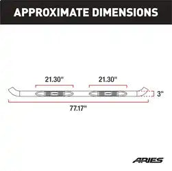 ARIES 203016 - 3 Round Black Steel Side Bars, Select Ford F-150