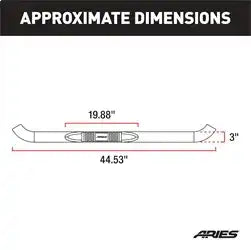 ARIES 203034 - 3 Round Black Steel Side Bars, Select Mazda B-Series, Ford Ranger