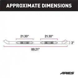 ARIES 203039-2 - 3 Round Polished Stainless Side Bars, Select Ford F-150