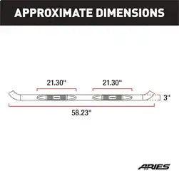 ARIES 203045-2 - 3 Round Polished Stainless Side Bars, Select Ford F-150, F-250, F-350