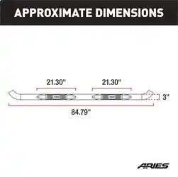 ARIES 204004 - 3 Round Black Steel Side Bars, Select Avalanche, Suburban, Yukon XL