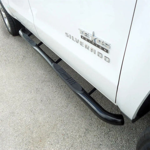 ARIES 204045 - 3 Round Black Steel Side Bars, Select Silverado, Sierra 1500, 2500, 3500 HD
