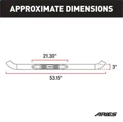 ARIES 204048 - 3 Round Black Steel Side Bars, Select Silverado, Sierra 1500, 2500, 3500