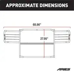 ARIES 2044 - 1-1/2-Inch Black Steel Grille Guard, No-Drill, Select Toyota 4Runner