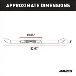 ARIES 205002-2 - 3 Round Polished Stainless Side Bars, Select Dodge Ram 1500, 2500