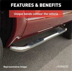 ARIES 205031-2 - 3 Round Polished Stainless Side Bars, Select Dodge Durango