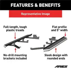ARIES 2051031 - AeroTread 5 x 73 Polished Stainless Running Boards, Select Dodge Durango