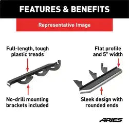 ARIES 2051032 - AeroTread 5 x 70 Polished Stainless Running Boards, Select Jeep Cherokee