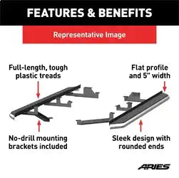 ARIES 2051040 - AeroTread 5 x 73 Polished Stainless Running Boards, Select Ford Explorer