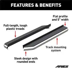 ARIES 2051870 - AeroTread 5 x 70 Polished Stainless Running Boards (No Brackets)