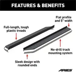 ARIES 2051876 - AeroTread 5 x 76 Polished Stainless Running Boards (No Brackets)
