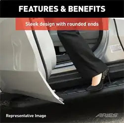 ARIES 2051970 - AeroTread 5 x 70 Black Stainless Running Boards (No Brackets)