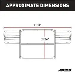 ARIES 2054 - 1-1/2-Inch Black Steel Grille Guard, No-Drill, Select Toyota Tacoma
