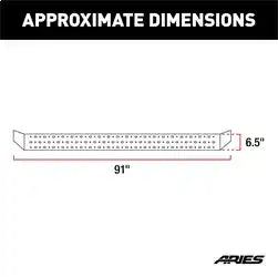 ARIES 2055512 - RidgeStep 6-1/2 x 91 Running Boards, Select Silverado, Suburban, Sierra, Yukon