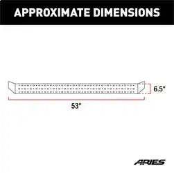 ARIES 2055513 - RidgeStep 6-1/2 x 53 Steel Running Boards, Select Dodge, Ram 1500, 2500, 3500