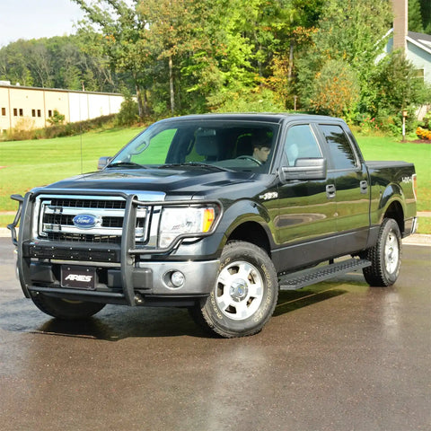 ARIES 2055523 - RidgeStep 6-1/2 x 75 Black Steel Running Boards, Select Ford F-250, F-350