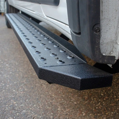 ARIES 2055539 - RidgeStep 6-1/2 x 96", 36 Black Steel Running Boards, Select Ram ProMaster