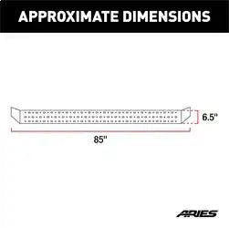 ARIES 2055542 - RidgeStep 6-1/2 x 85 Black Steel Running Boards, Select Nissan Titan, XD
