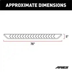 ARIES 2061020 - AeroTread 5 x 76 Black Stainless Running Boards, Select Traverse, Acadia