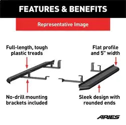 ARIES 2061028 - AeroTread 5 x 67 Black Stainless Running Boards, Select Kia Sorento