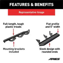 ARIES 2061037 - AeroTread 5 x 70 Black Stainless Running Boards, Select Nissan Rogue