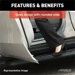 ARIES 2061041 - AeroTread 5 x 73 Black Stainless Running Boards, Select Chevrolet Blazer