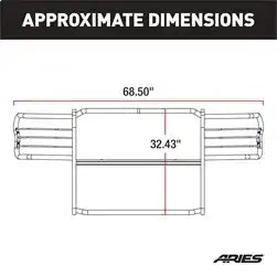 ARIES 2065 - 1-1/2-Inch Black Steel Grille Guard, No-Drill, Select Toyota RAV4