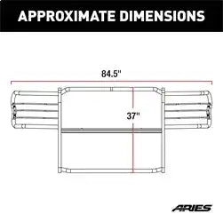 ARIES 2069 - 1-1/2-Inch Black Steel Grille Guard, No-Drill, Select Toyota Tundra