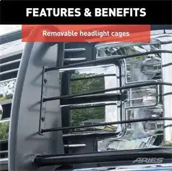 ARIES 2069 - 1-1/2-Inch Black Steel Grille Guard, No-Drill, Select Toyota Tundra