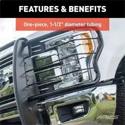 ARIES 2069 - 1-1/2-Inch Black Steel Grille Guard, No-Drill, Select Toyota Tundra