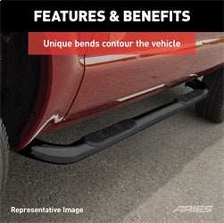 ARIES 207003 - 3 Round Black Steel Side Bars, Select Hyundai Santa Fe